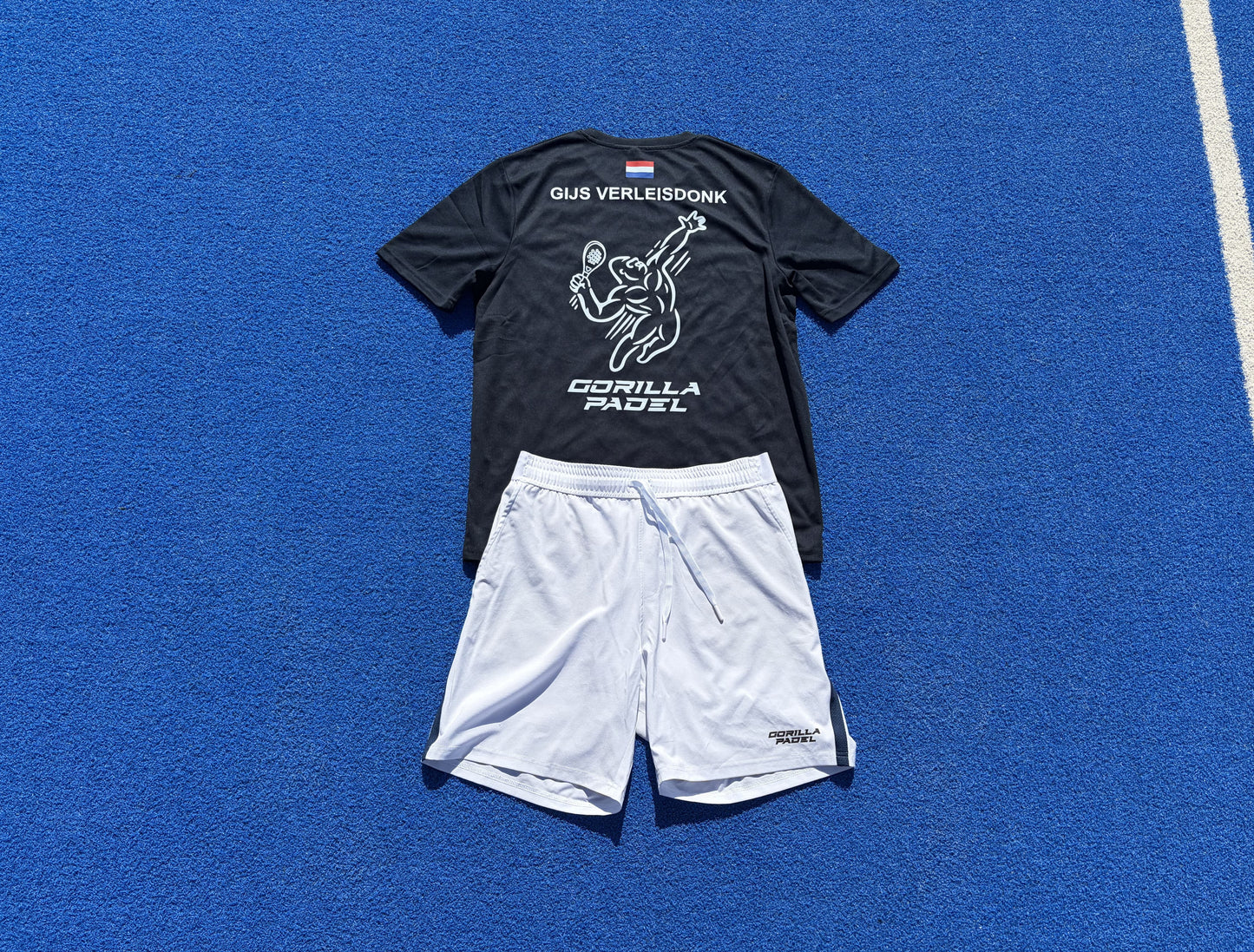 *EIGEN NAAM* Gorilla Padel Set Marine Blauw Wit - Kids