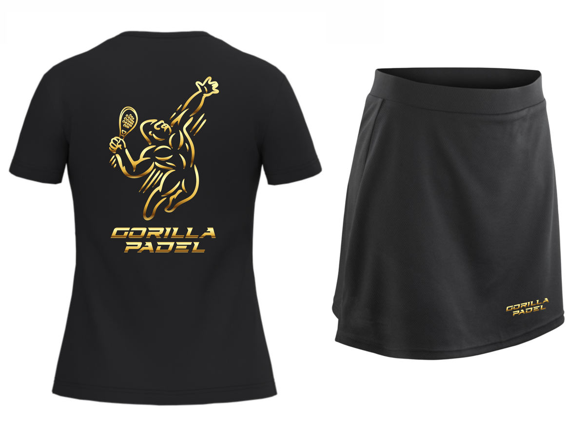 Gorilla Padel Set Dames Zwart Goud