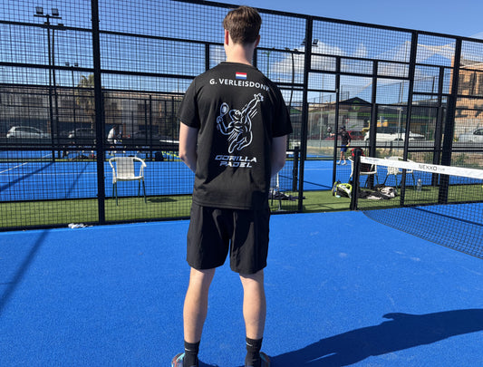 *EIGEN NAAM* Gorilla Padel Set Zwart Wit - Kids