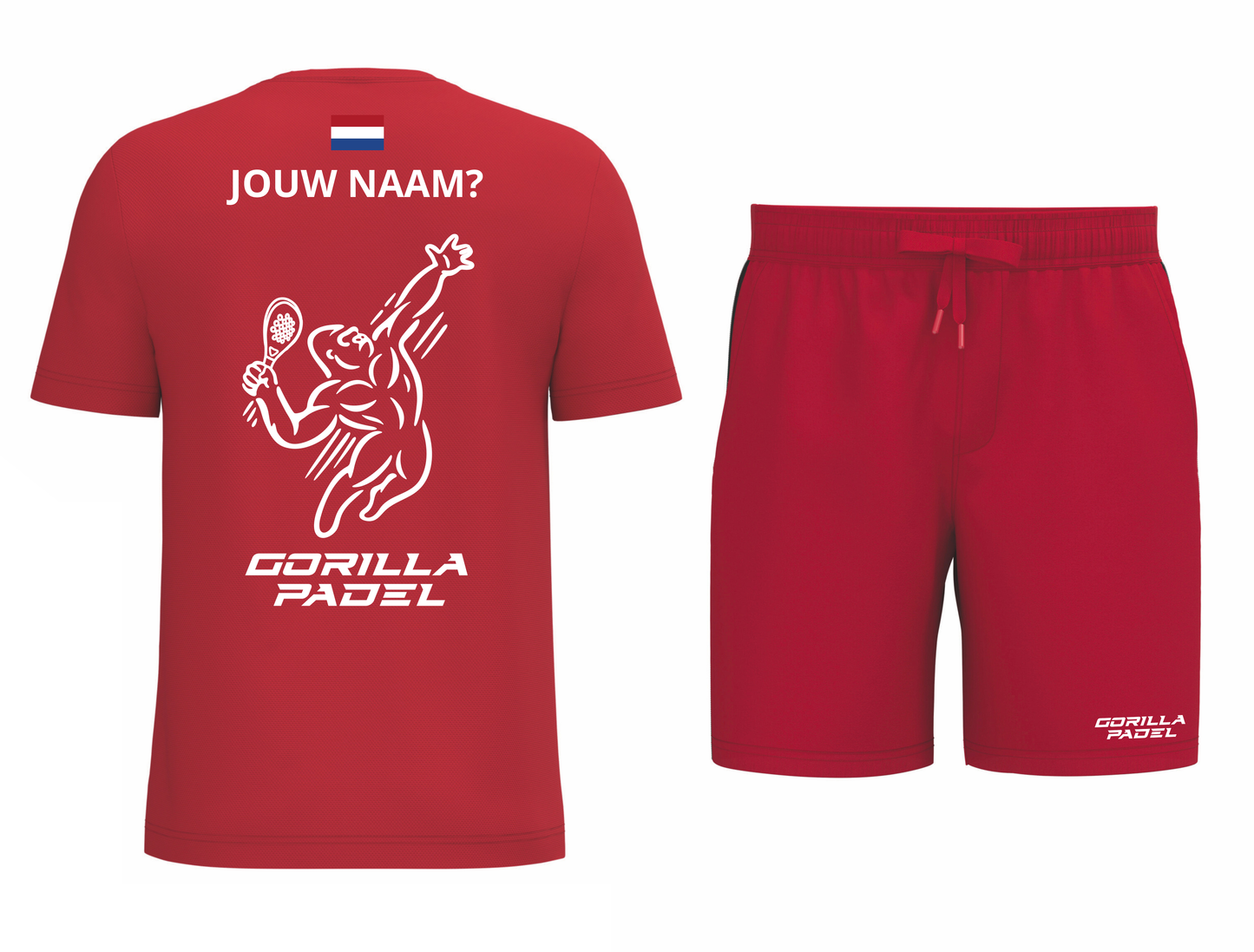 Gorilla Padel Set Rood Met Naam