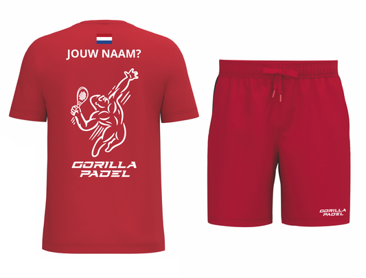 Gorilla Padel Set Rood Met Naam